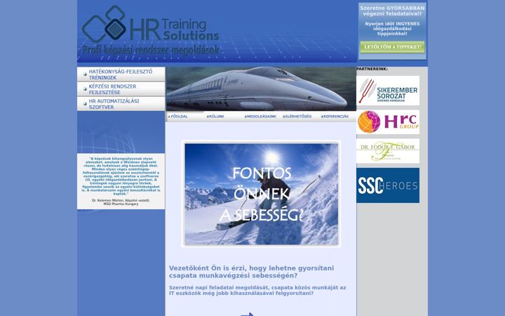Screenshot of hrtrainingsolutions.hu