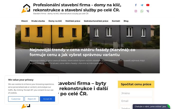 Screenshot of hruba-stavba.com