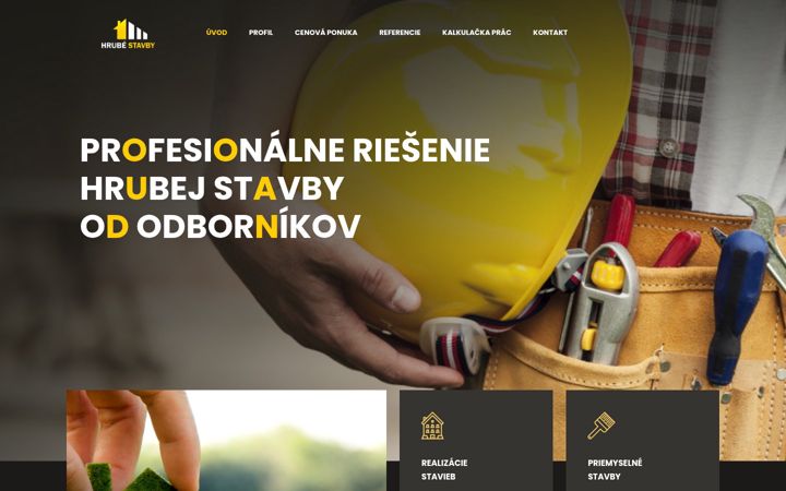 Screenshot of hrubestavbypresov.sk