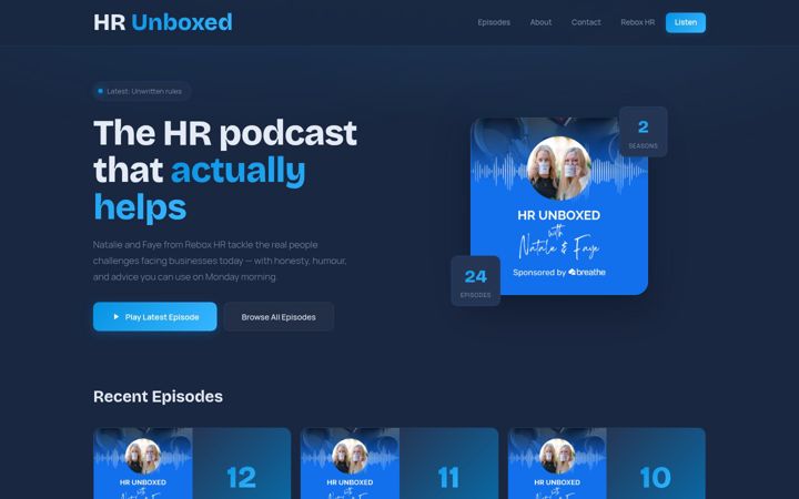 Screenshot of hrunboxed.co.uk
