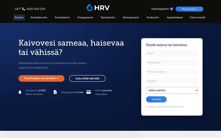 Screenshot of hrv.fi