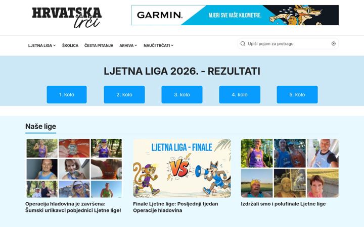 Screenshot of hrvatskatrci.hr