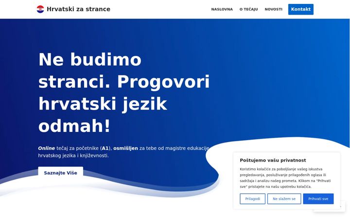 Screenshot of hrvatski-za-strance.com