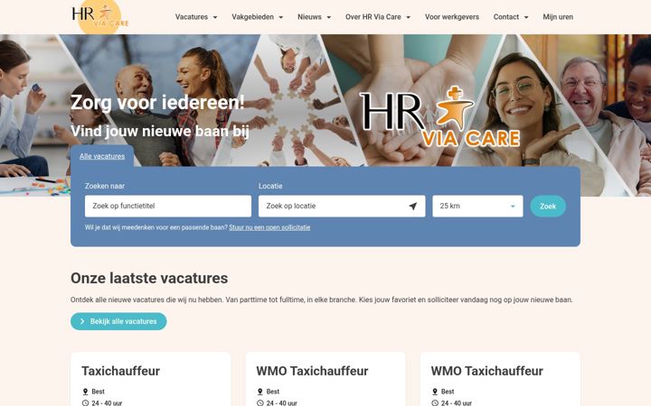 Screenshot of hrviacare.nl