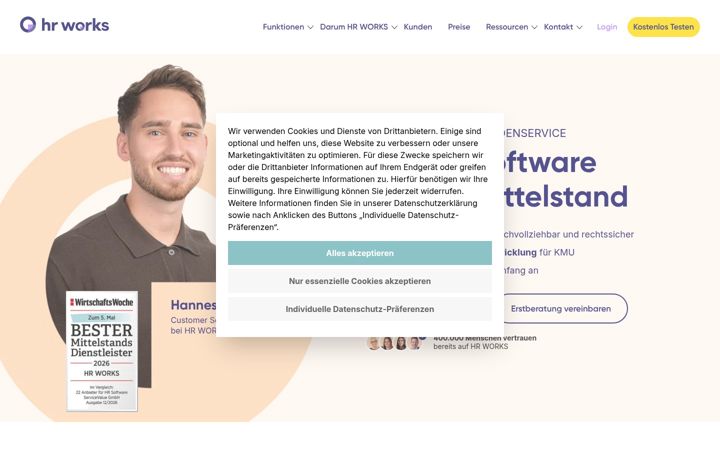 Screenshot του hrworks.de