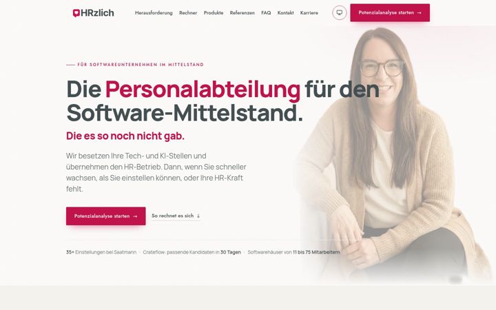 Screenshot of hrzlich.de
