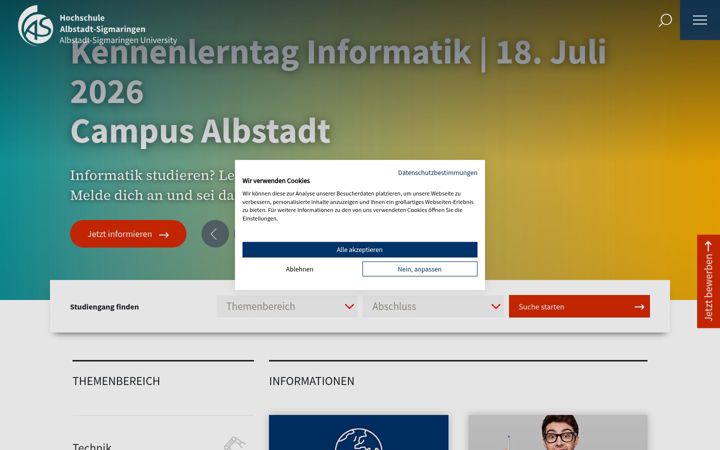 Screenshot of hs-albsig.de