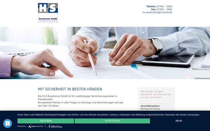 Screenshot of hs-assekuranz.de