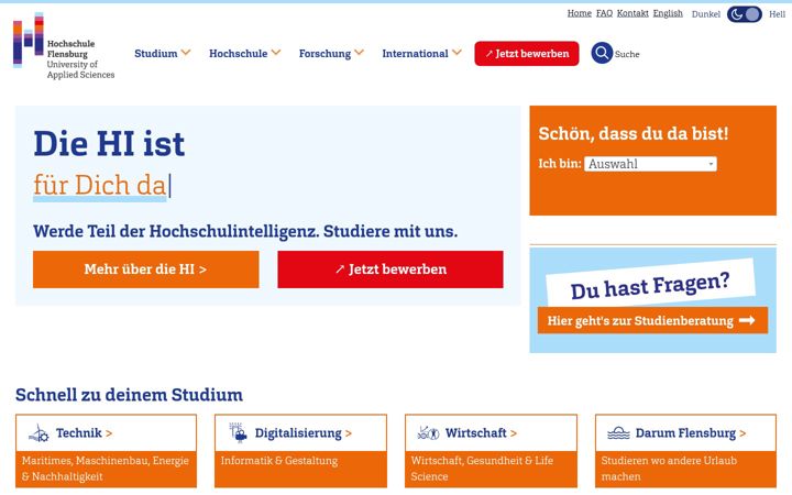 Screenshot of hs-flensburg.de