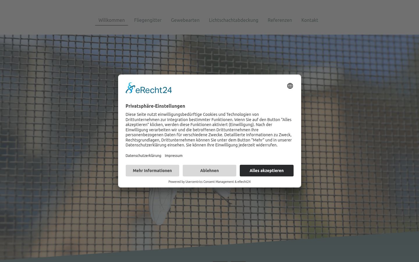 Screenshot of the consent banner shown before any interaction