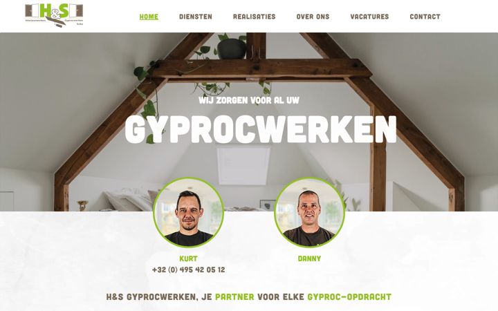 Screenshot of hs-gyprocwerken.be