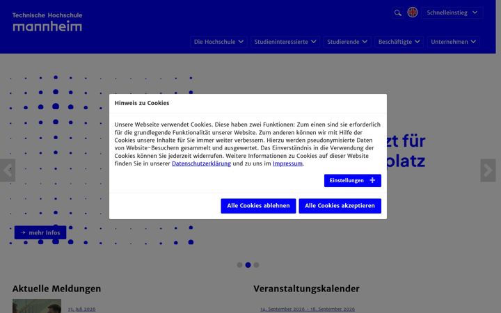 Screenshot of hs-mannheim.de