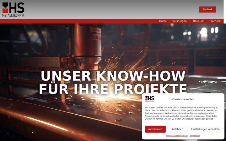 Screenshot of hs-metalltechnik.de