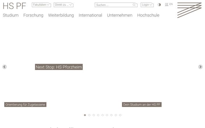Screenshot of hs-pforzheim.de
