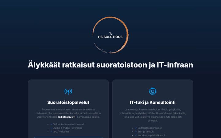 Screenshot of hs-solutions.fi