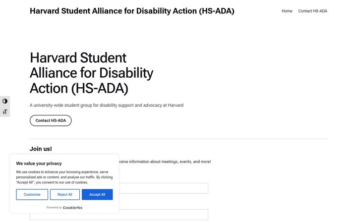 Screenshot of hsada.org