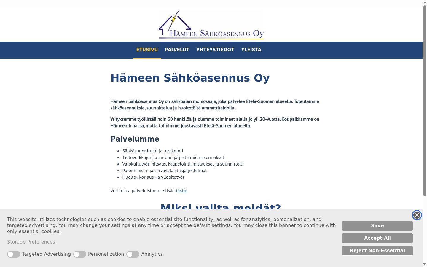 Captura de pantalla del banner de consentimiento mostrado antes de cualquier interacción