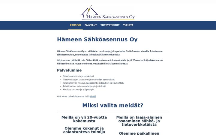 Screenshot of hsasennus.fi