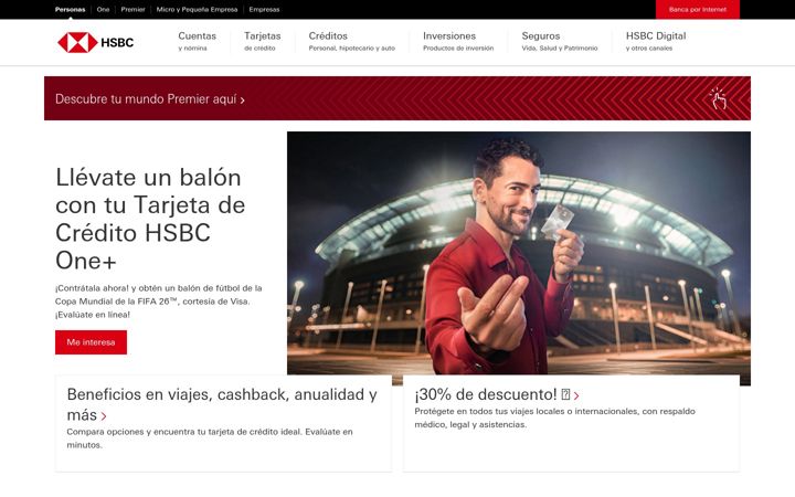 Skärmbild av hsbc.com.mx