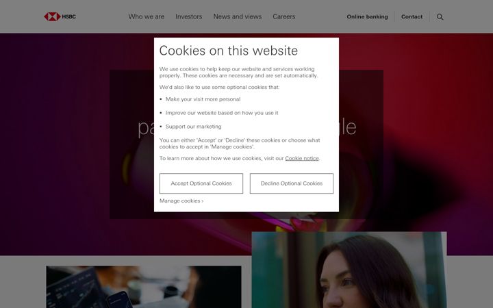Screenshot του hsbc.com
