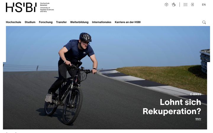 Screenshot of hsbi.de