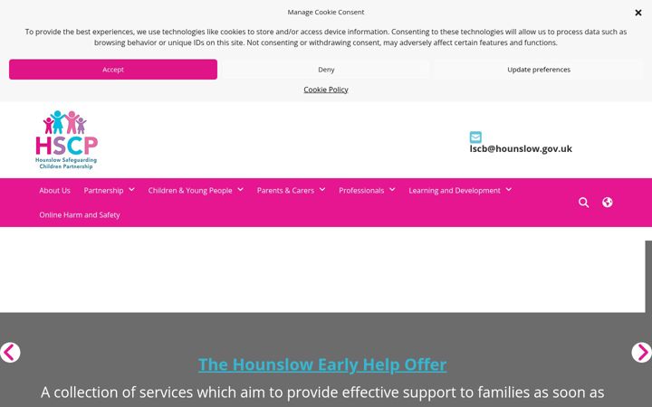 Screenshot of hscb.org.uk