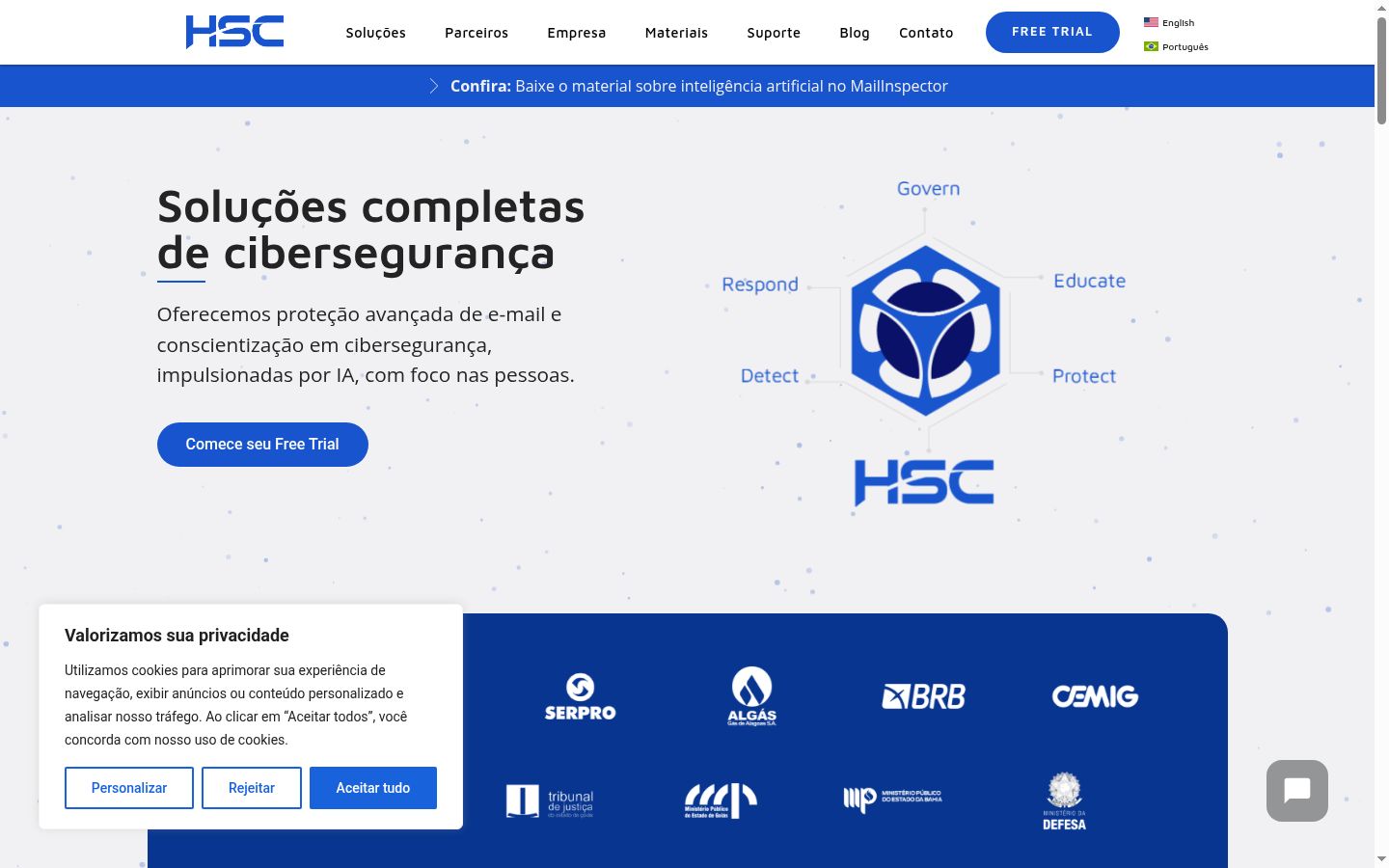 Screenshot of the consent banner shown before any interaction