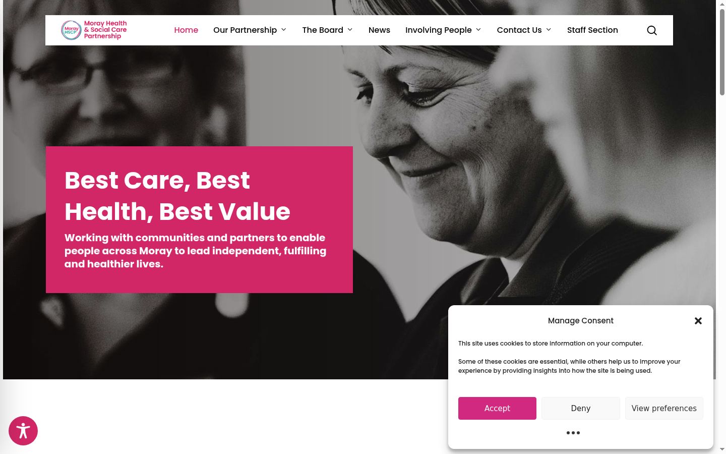 Screenshot of the consent banner shown before any interaction