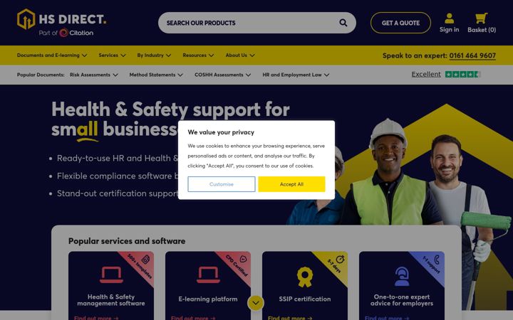 Screenshot of hsdirect.co.uk