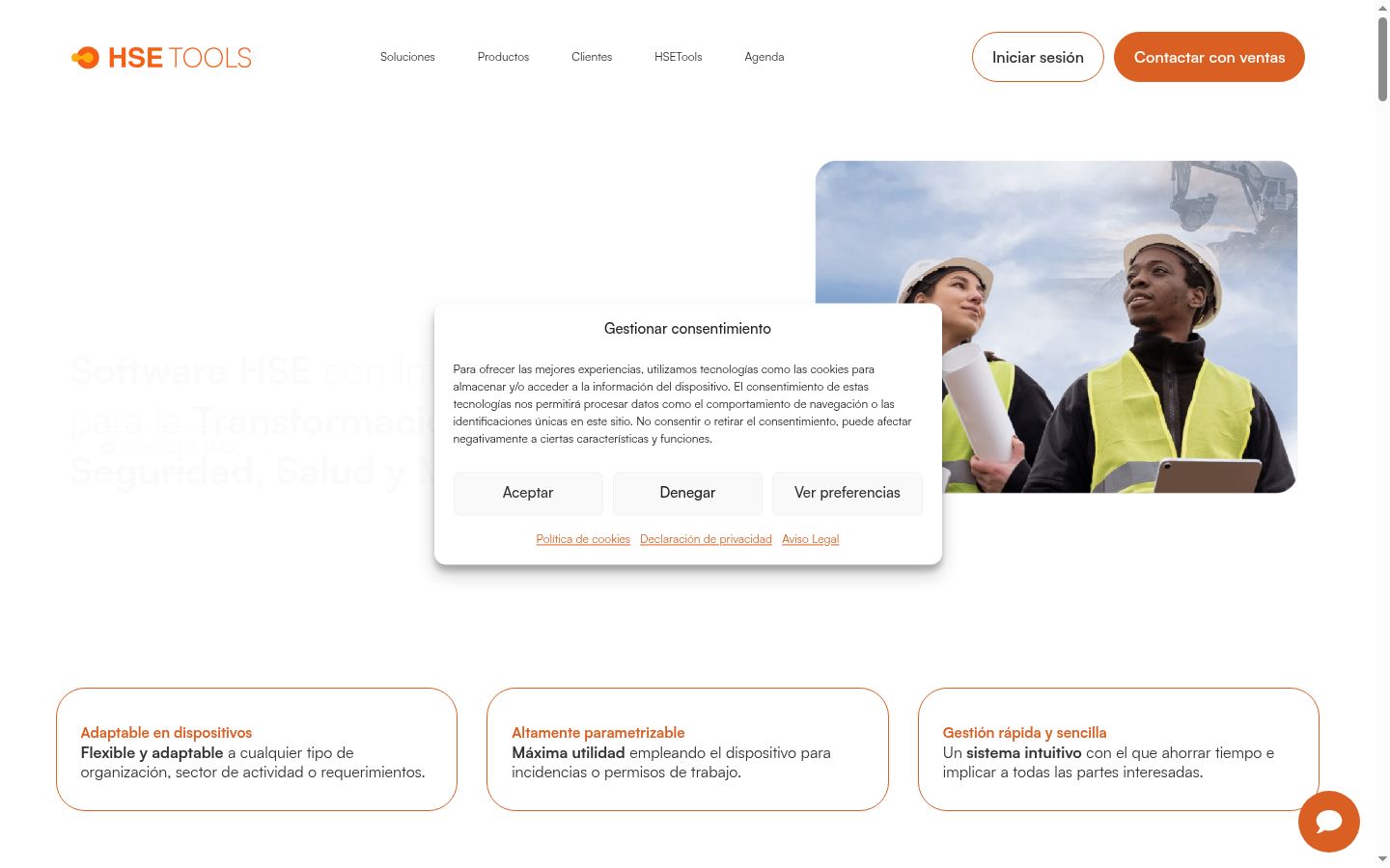 Screenshot del banner di consenso mostrato prima di qualsiasi interazione