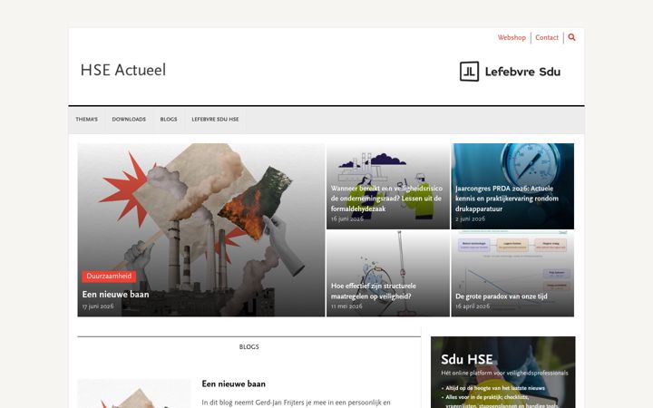 Screenshot of hseactueel.nl