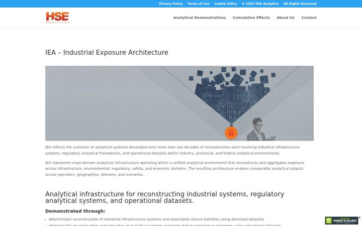 Screenshot of hseanalytics.com