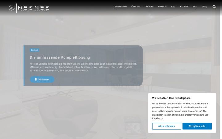 Screenshot of hsensehome.com
