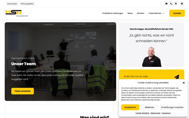 Screenshot of hsh-daemmtechnik.de