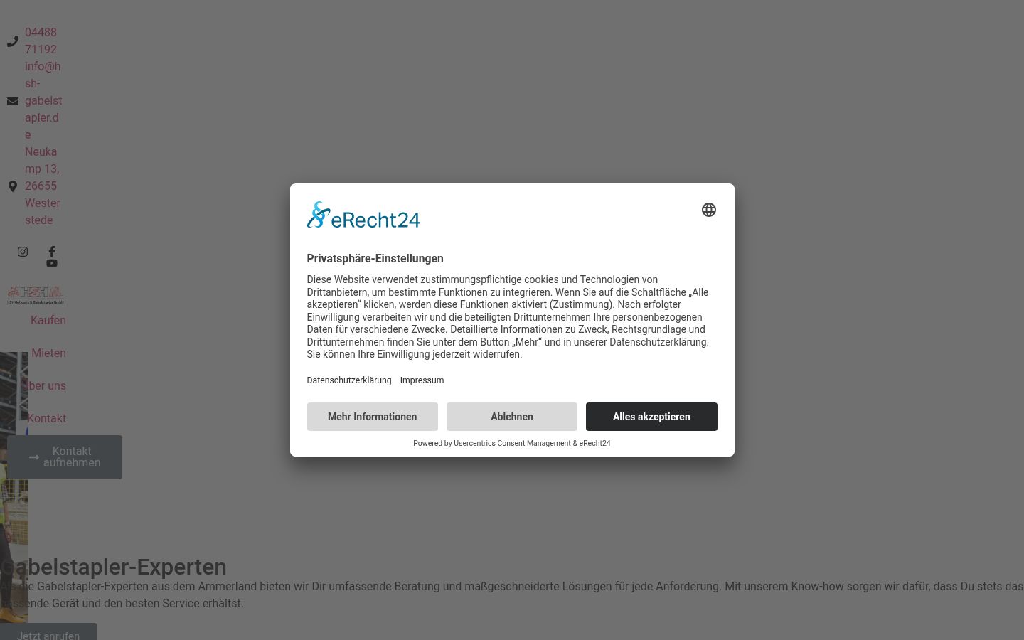 Screenshot van de toestemmingsbanner zoals getoond vóór enige interactie