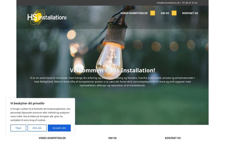 Screenshot of hsinstallation.dk