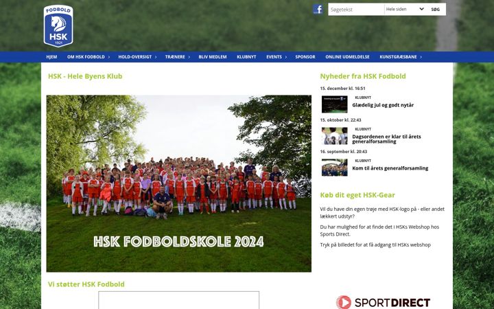 Screenshot of hskfodbold.dk