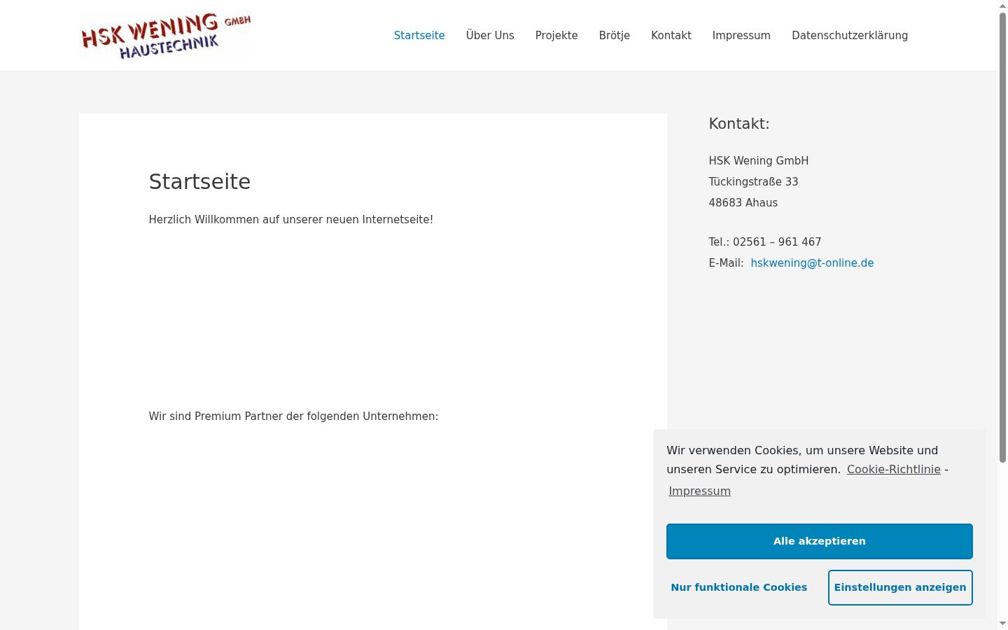 Screenshot del banner di consenso mostrato prima di qualsiasi interazione