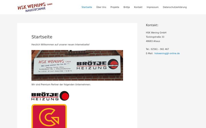 Screenshot of hskwening.de