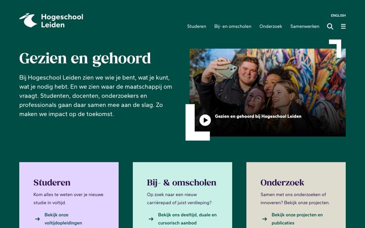 Posnetek zaslona hsleiden.nl