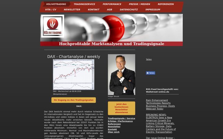 Screenshot of hslivetrading.de