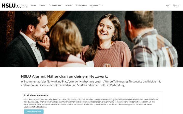 Screenshot of hslu-alumni.ch