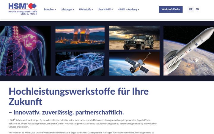 Screenshot of hsm-stahl.de