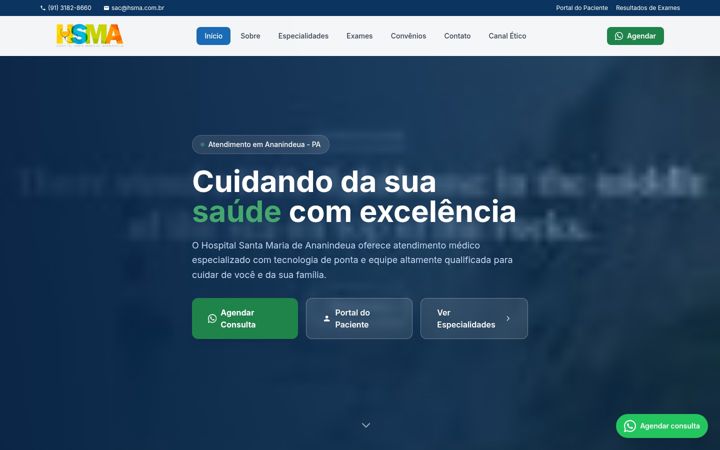 Screenshot of hsma.com.br