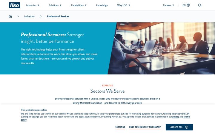 Screenshot of hsoproserve.com