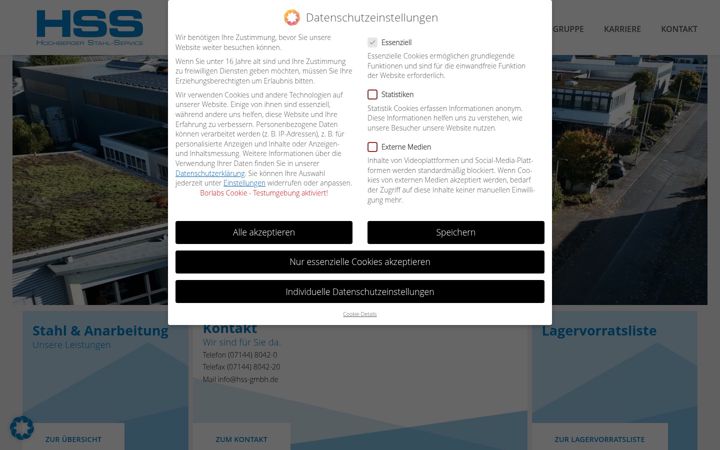 Screenshot of hss-gmbh.de