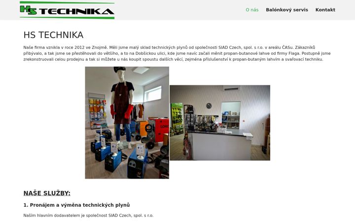 Screenshot of hstechnika.cz