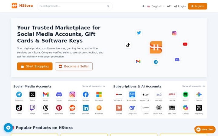 Screenshot of hstore.site