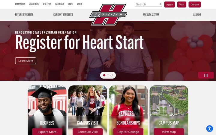 Screenshot of hsu.edu
