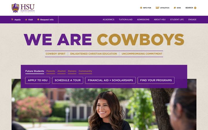 Screenshot of hsutx.edu